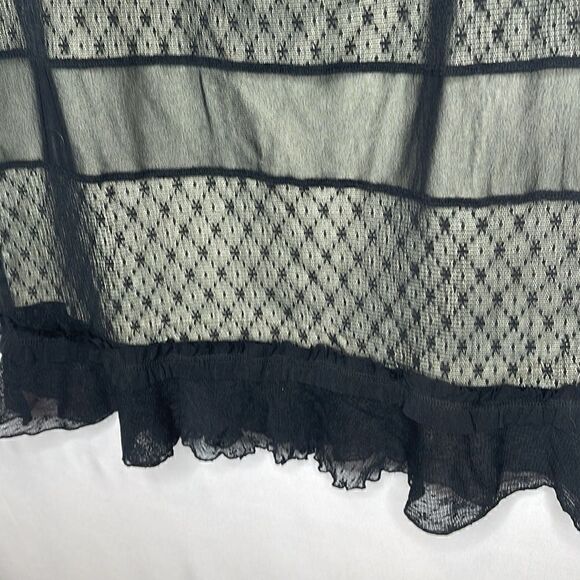 Express Black Sheer Lace Ruffle Peplum Pencil Skirt. Size Medium. - Picture 3 of 12